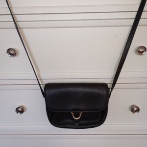 Authentic Bally Pebbled Leather Black Crossbody Handbag